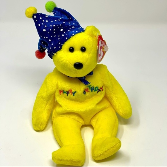 Ty Beanie Baby Happy Birthday Yellow - Picture 1 of 8
